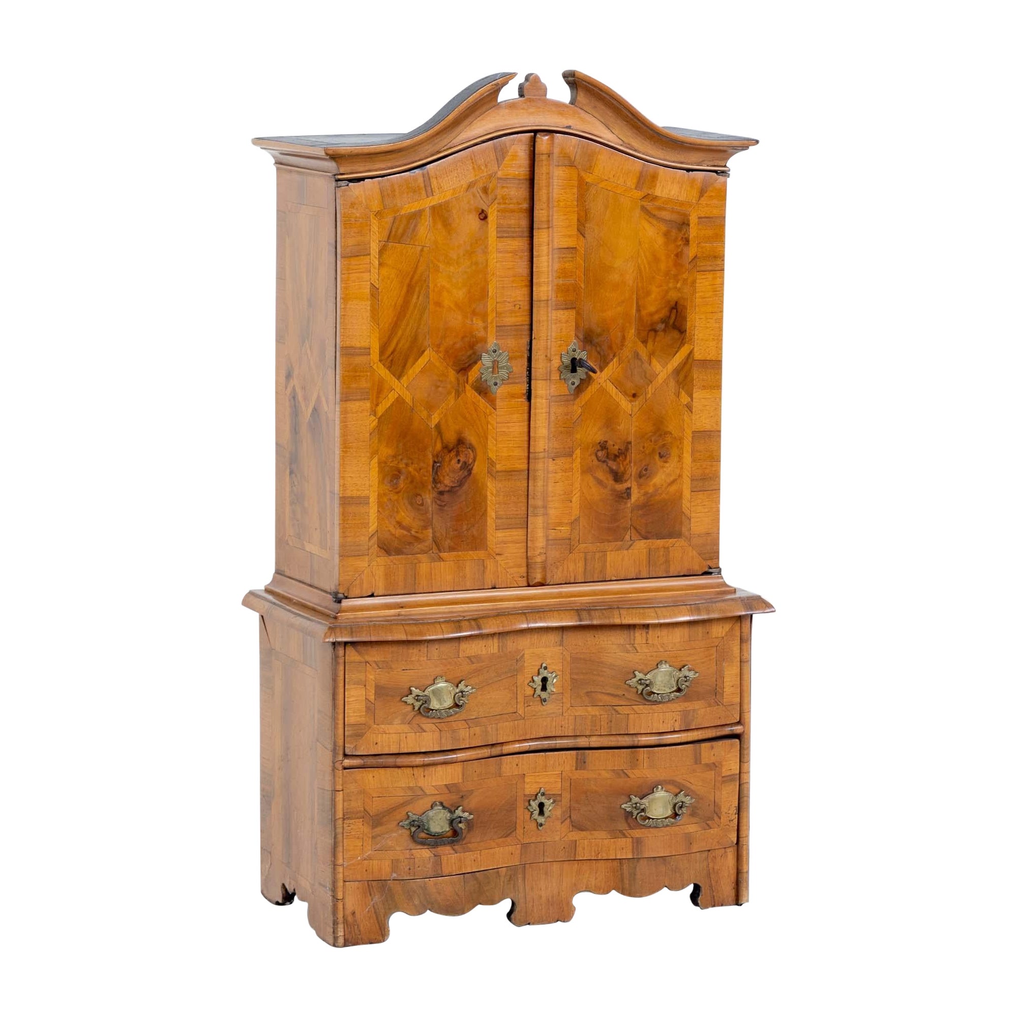 Baroque Miniature Cabinet, Saxony Mid-18th Century For Sale