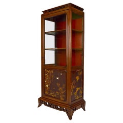 Used Showcase with Inlaid Panels, attributed to Perret and Vibert, Japonisme, 1880