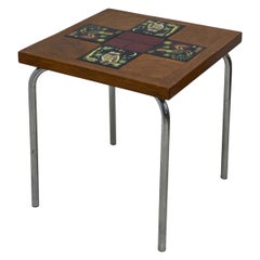 Retro Mid Century Tile Top End Table or Accent Stand
