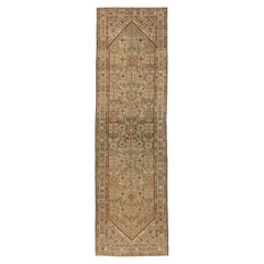 Antique Handwoven Persian Runner Rug Malayer Design