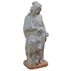 Antique 19th Century Large English Terracotta Garden Statue, Old Surfaces