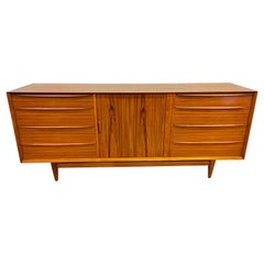 Commode tambour en teck fauve danoise moderne du milieu du siècle dernier