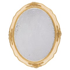Medium Decorative Gold Wood Original Glass Patina Mirror, Italy, 1960s