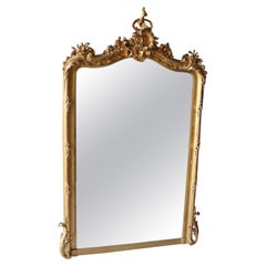Antique Nineteenth Century Shell Mirror with Gold Leaf