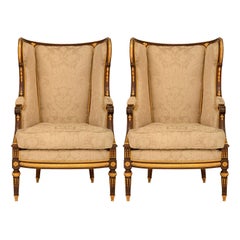 Pair of French 19th Century Belle Époque Period Mahogany & Ormolu Armchairs
