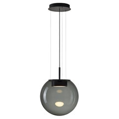 Grande lampe à suspension Orbis 500 en verre soufflé marron fumé pour Brokis