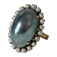 Seed Pearl and Blister Cocktail ring