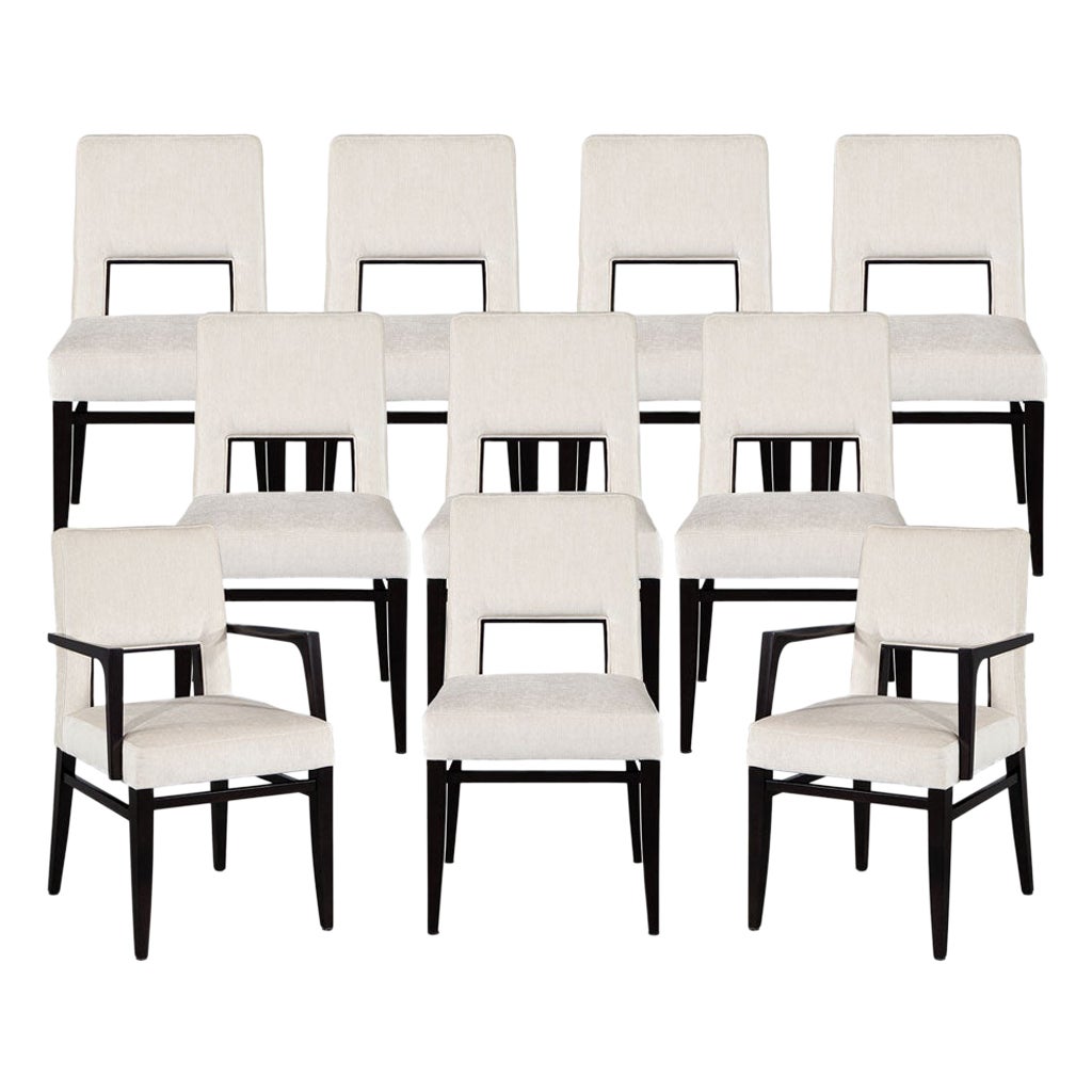Set of 10 Custom Modern Dining Chairs Finito by Carrocel For Sale