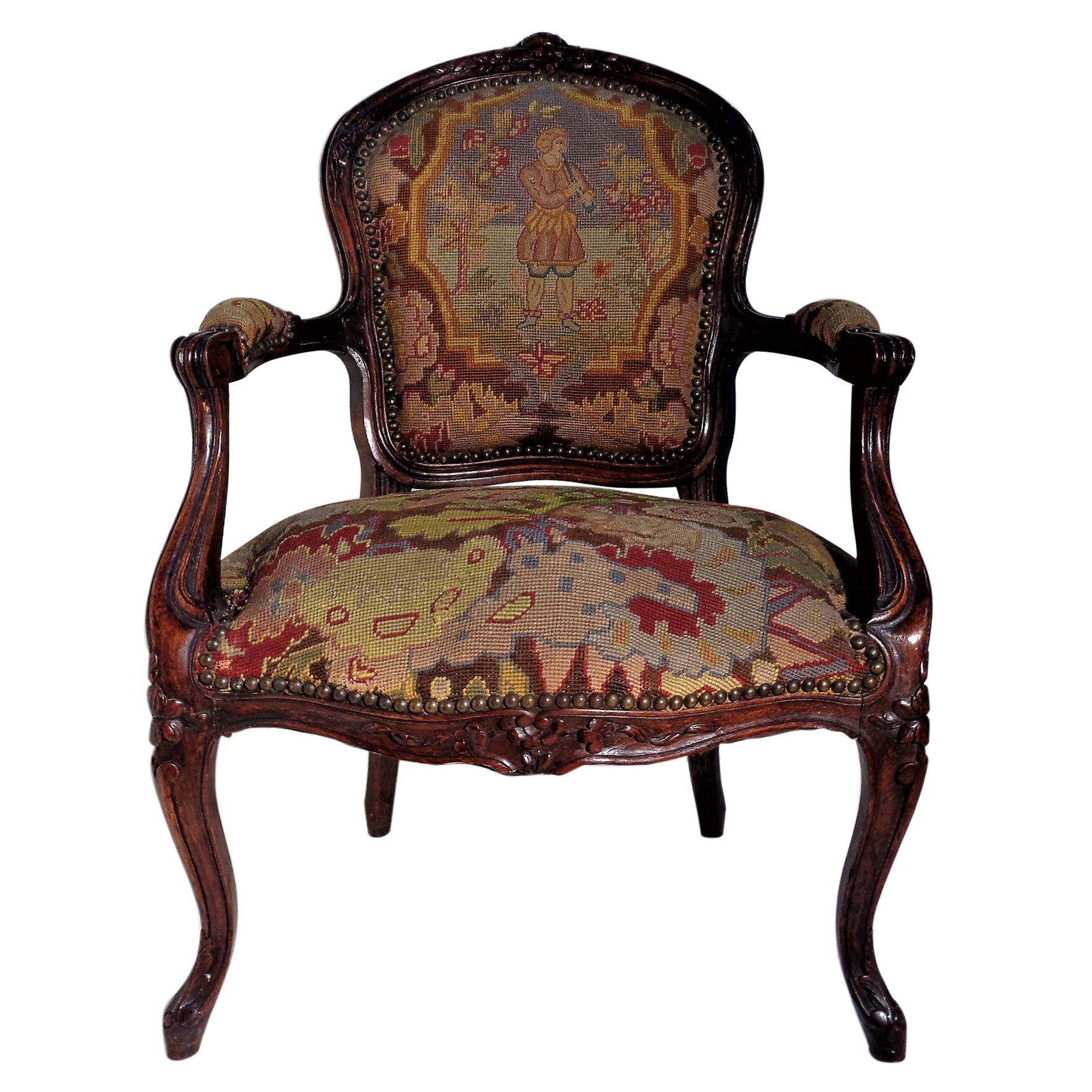 688-116 Original 1925 Advert HARRODS Reproduction 17th Century Tapestry Chair 