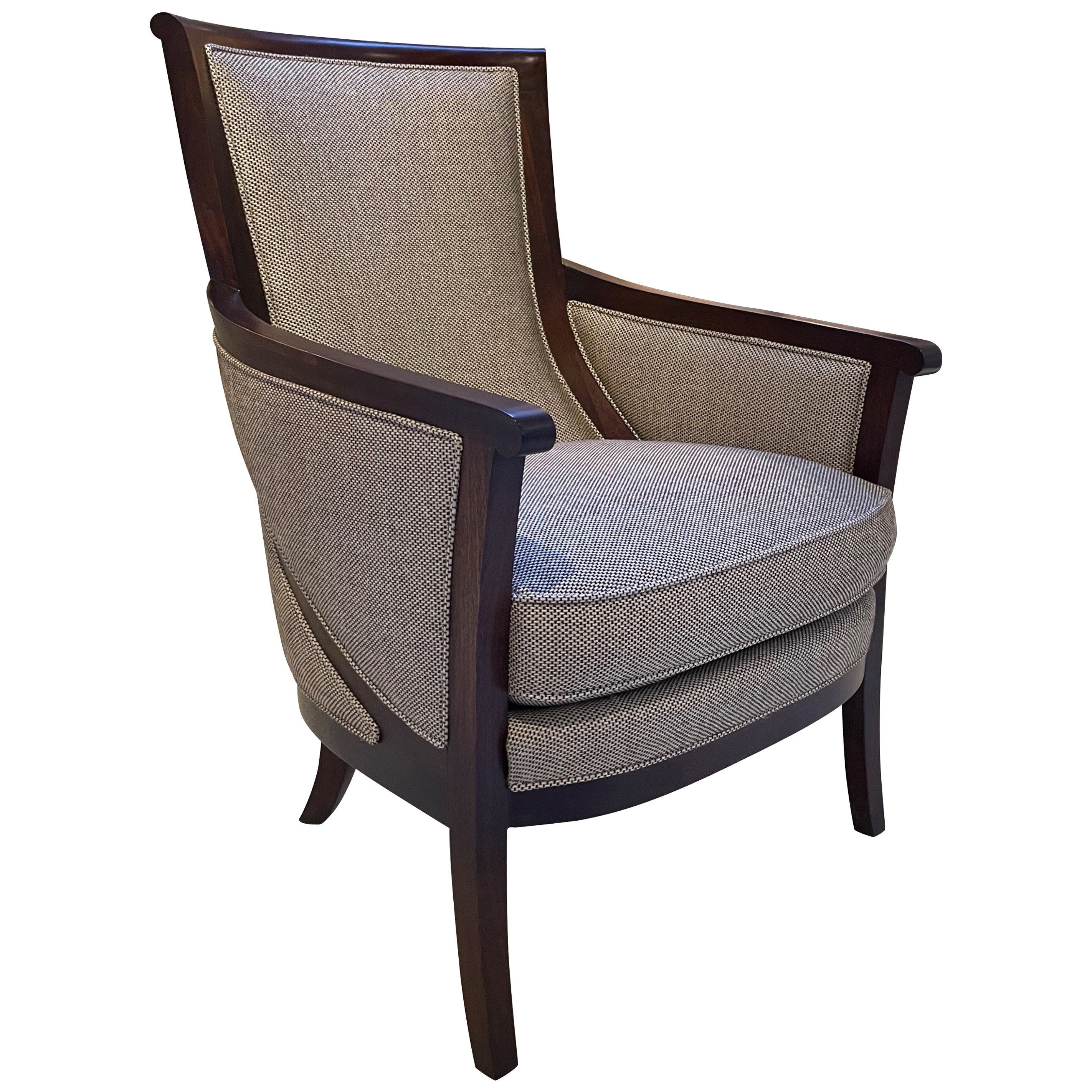 Hickory Chair Breck Chair with Exposed Wood Frame For Sale