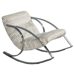 Mid-Century Modern Stainless Steel Rocking Chair