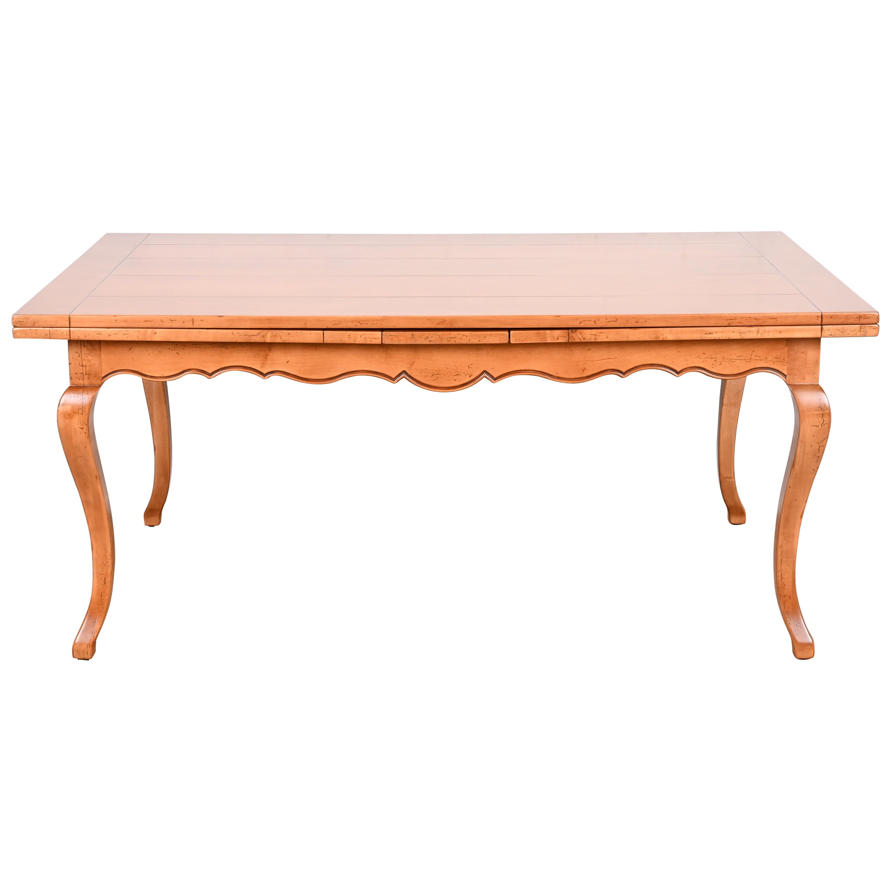 Baker Furniture Tavola provinciale italiana in acero da raccolto, appena rifinita