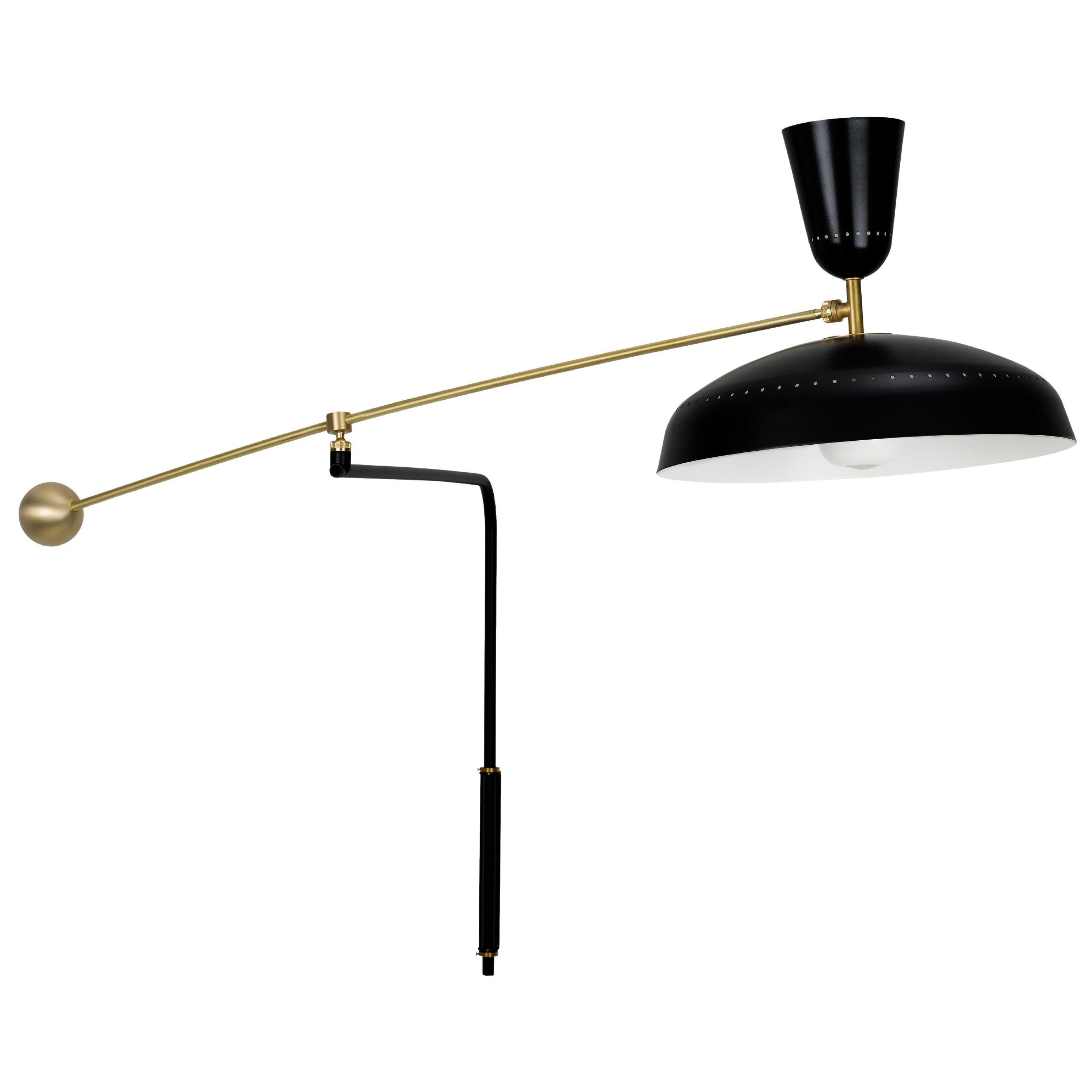 Large Pierre Guariche 'G1' Wall Lamp for Sammode Studio in Black For Sale