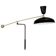 Large Pierre Guariche 'G1' Wall Lamp for Sammode Studio in Black