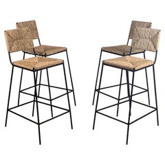 Set of 4 'Campagne' Counter Height Stools by Design Frères