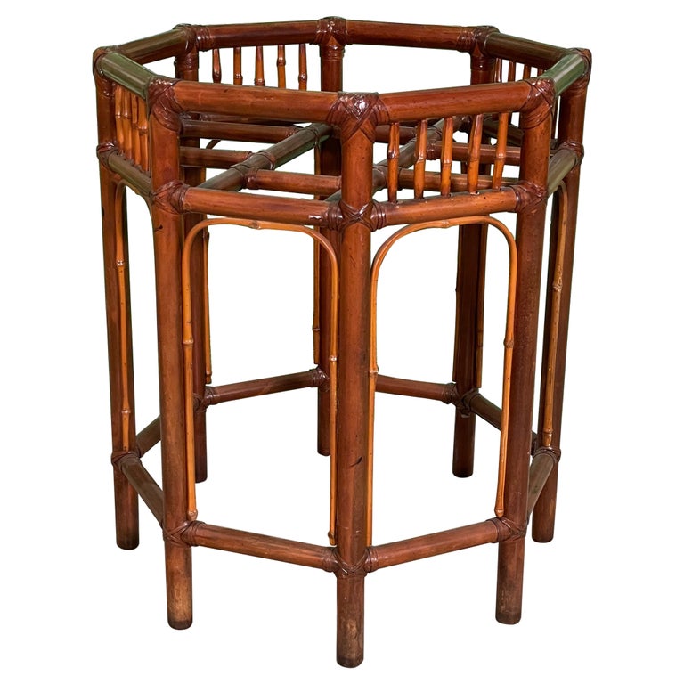 Octagonal Rattan Table Rattan Fretwork Octagon Dining Table Base For Sale at 1stDibs