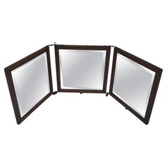 Tri-Fold Travel Vanity or Dresser Mirror with Beveled Glass