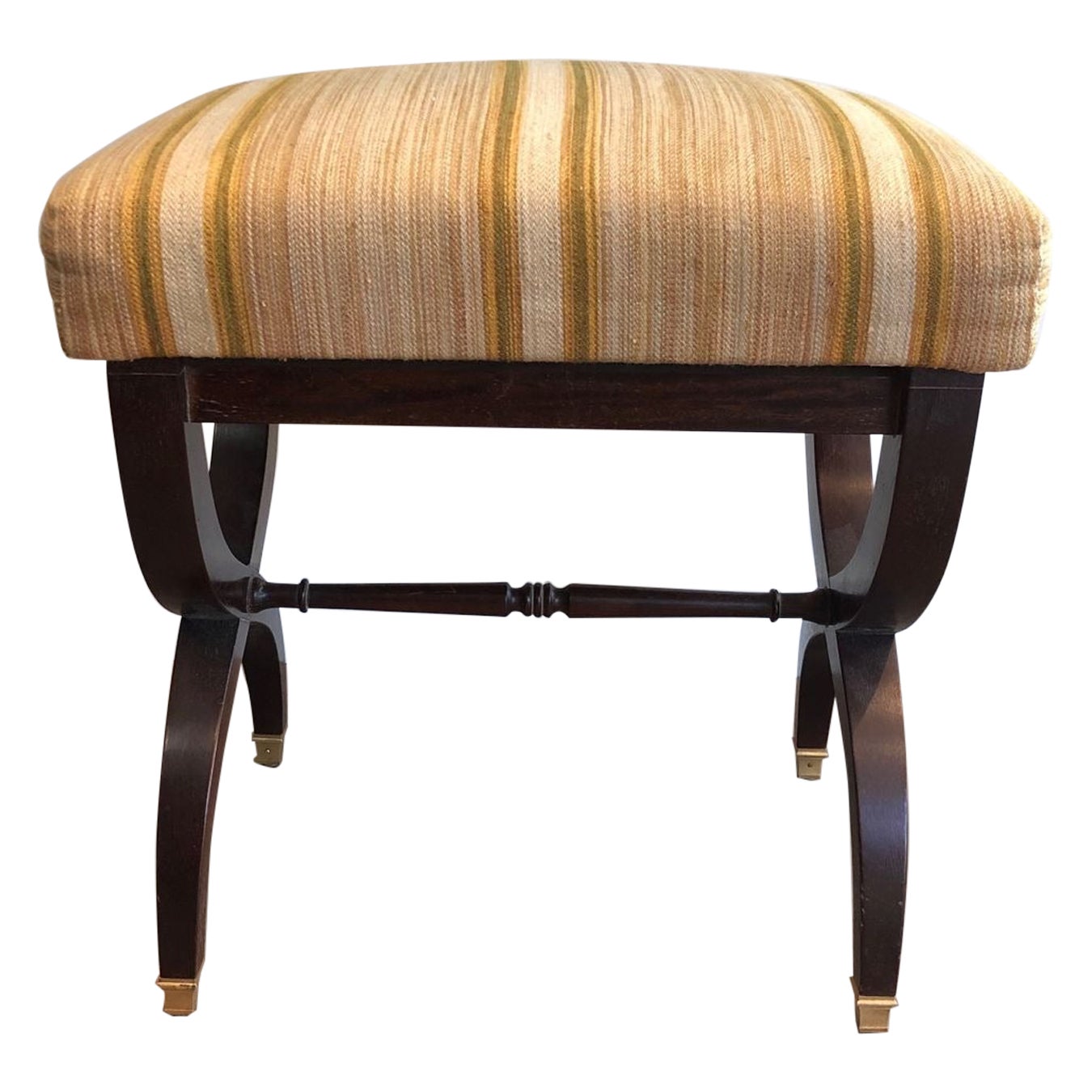 Neoclassical Style Wooden Stool, circa 1940