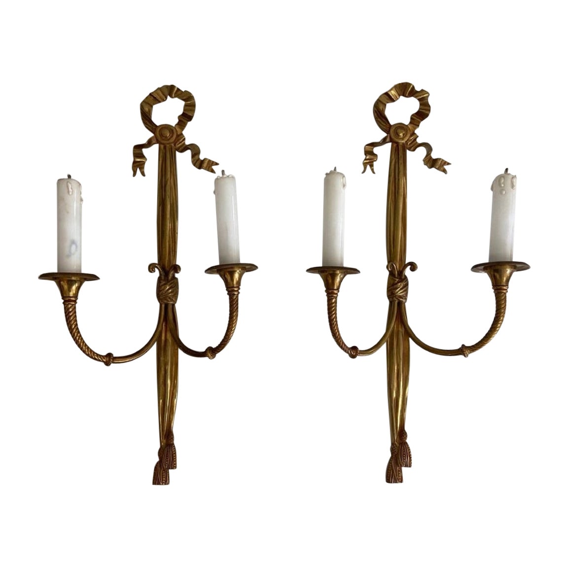 Pair of Louis the 16th Bronze Wall Lights For Sale