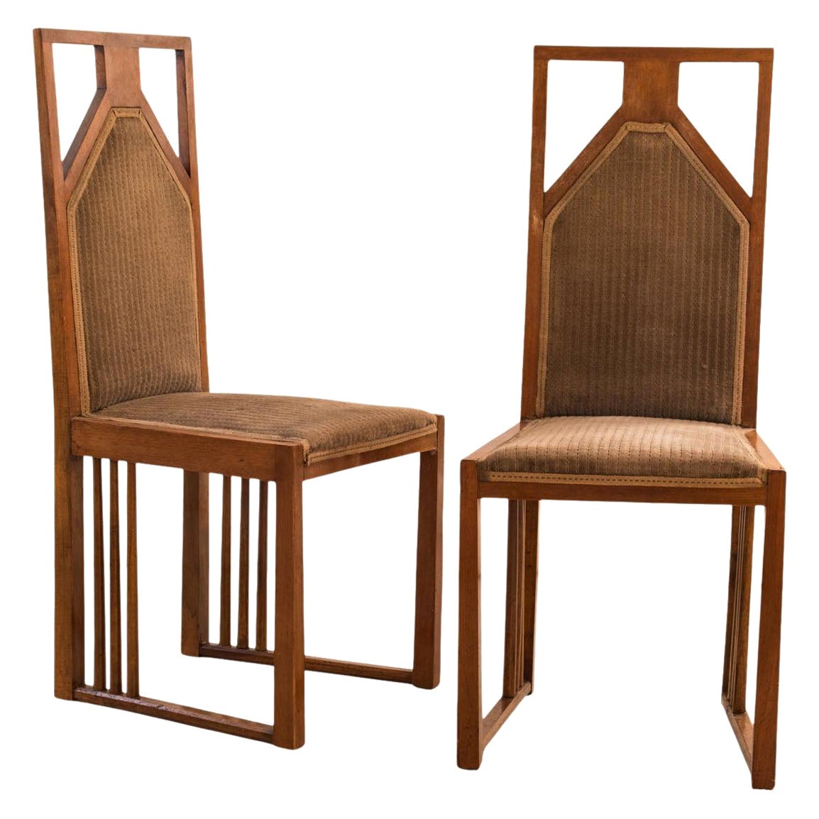 Josef Hoffmann Attr. Pair of Extraordinary Chairs 1905-10 Jugendstil Art Nouveau