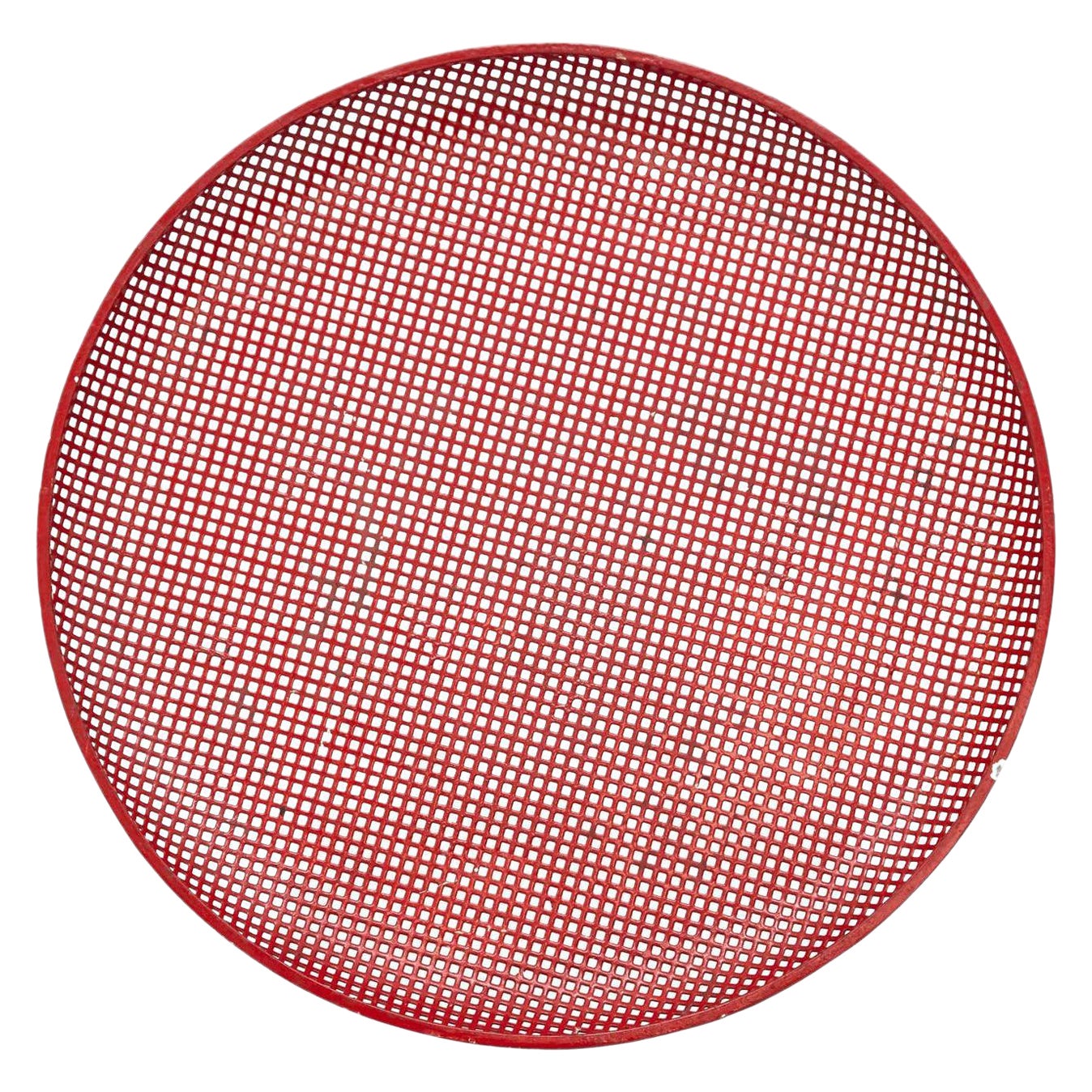 Mathieu Matégot Mid-Century Modern Red Enameled Metal Plate, circa 1950 For Sale