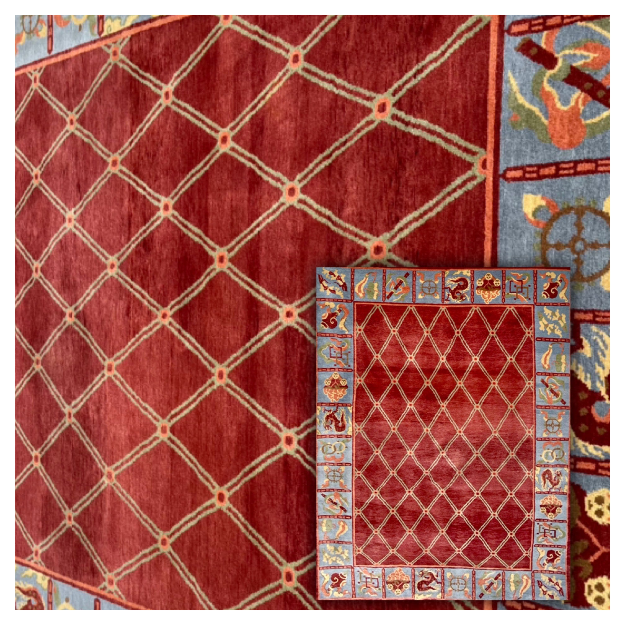 Elegant Tibetan Rug, circa 1970 For Sale