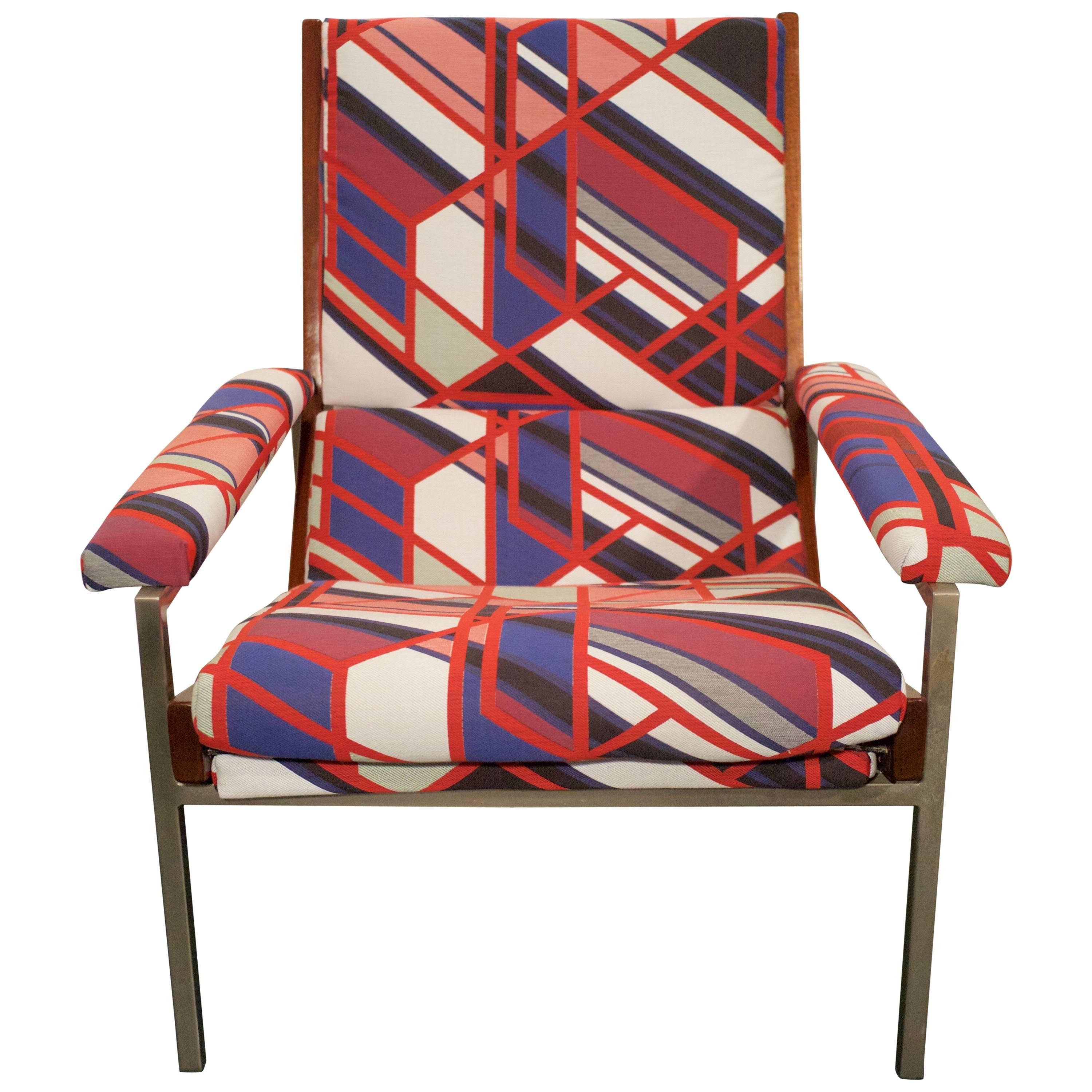 Rob Parry 'Lotus' Armchair Upholstered in a Fabric by Sarah Morris For Sale