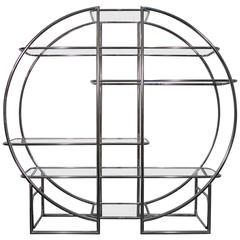 Chrome Circular Etagere in the Style of Milo Baughman