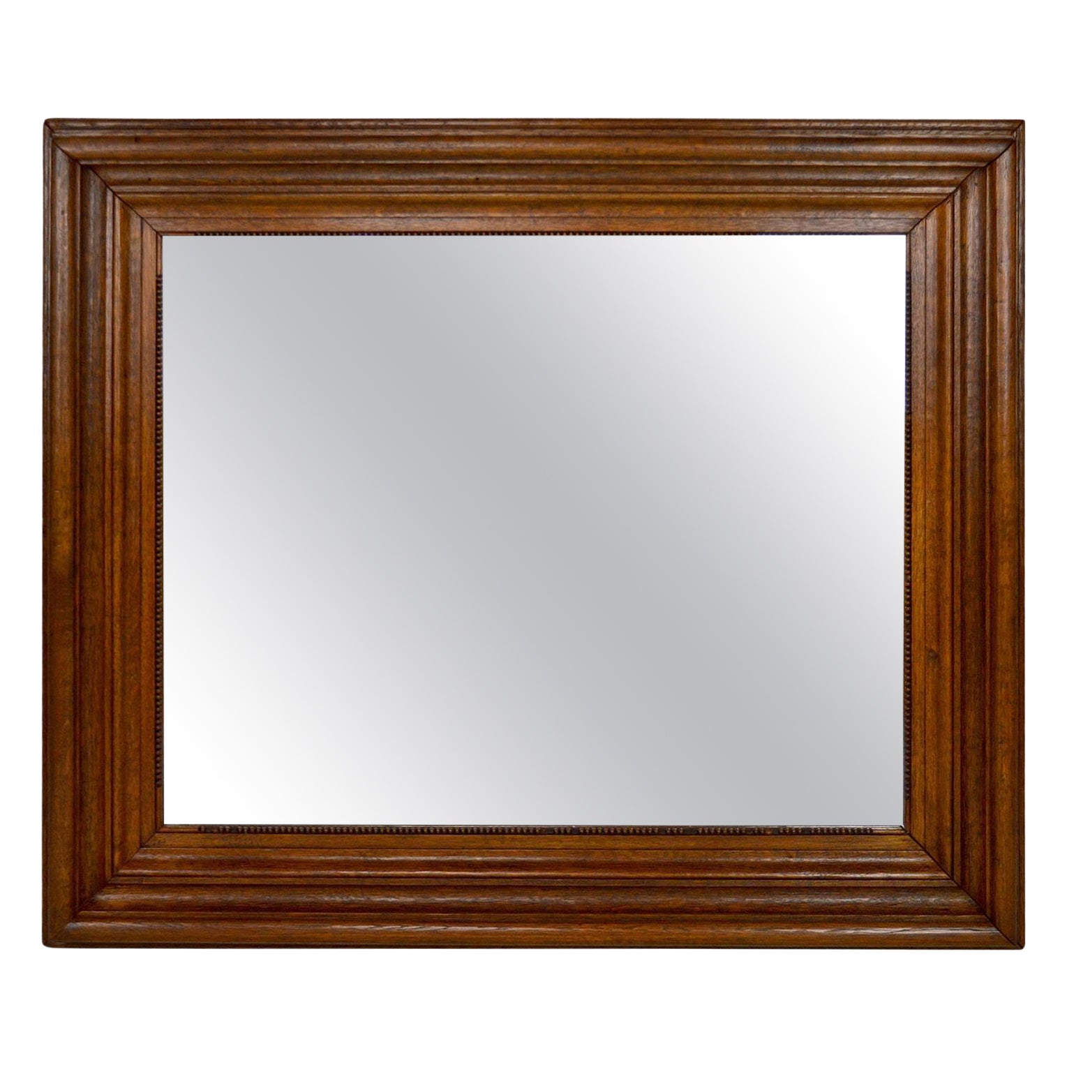 Large Napoleon III Mirror in Molded Oak, France, circa 1860 For Sale