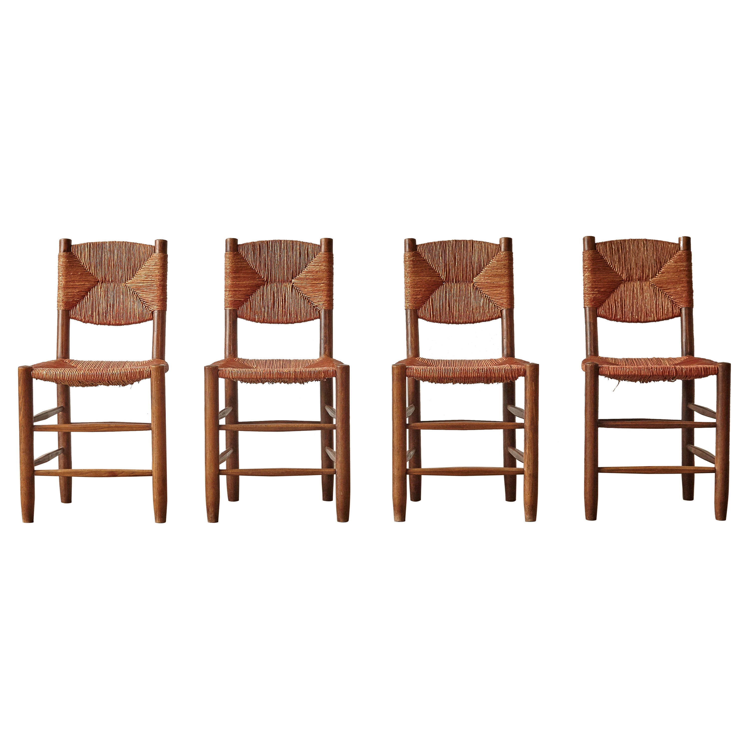 Superb Set of Early Charlotte Perriand Model 19 Bauche Chairs, France, 1950s/60s