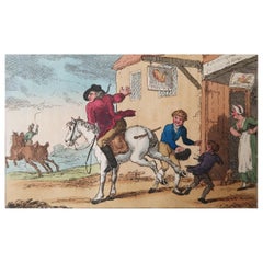 Impression ancienne originale d'après Thomas Rowlandson, « Tricks Upon Travellers », 1808