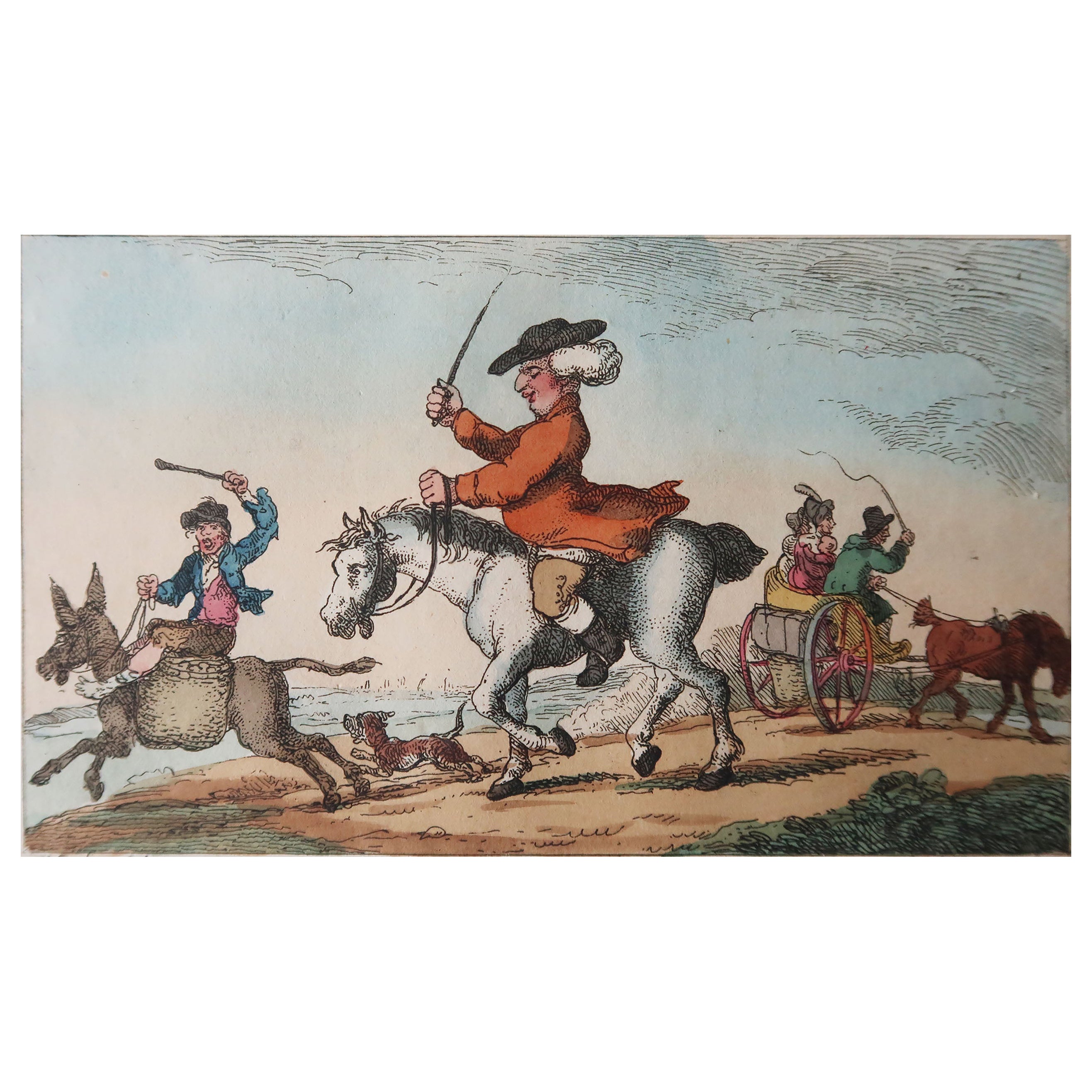 Impression ancienne d'origine d'après Thomas Rowlandson, « Make Least of Him », datée de 1808