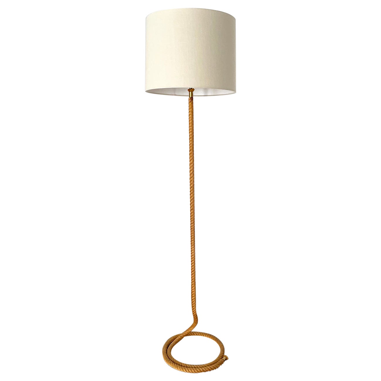 French Rope Floor Lamp in the Style of Audoux Minet For Sale