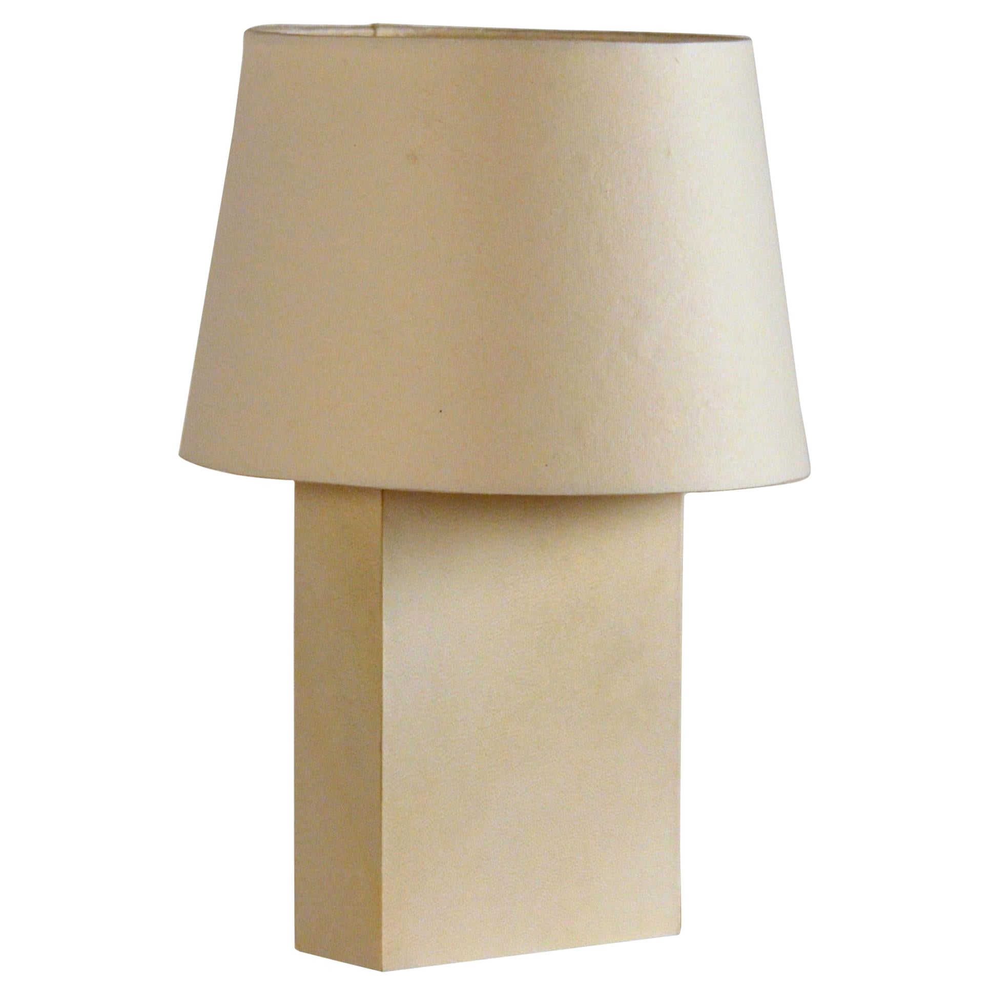 Chic 'Bloc' Parchment Table Lamp by Design Frères For Sale