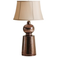 Bronze Ceramic Table Lamp, France 20th Century