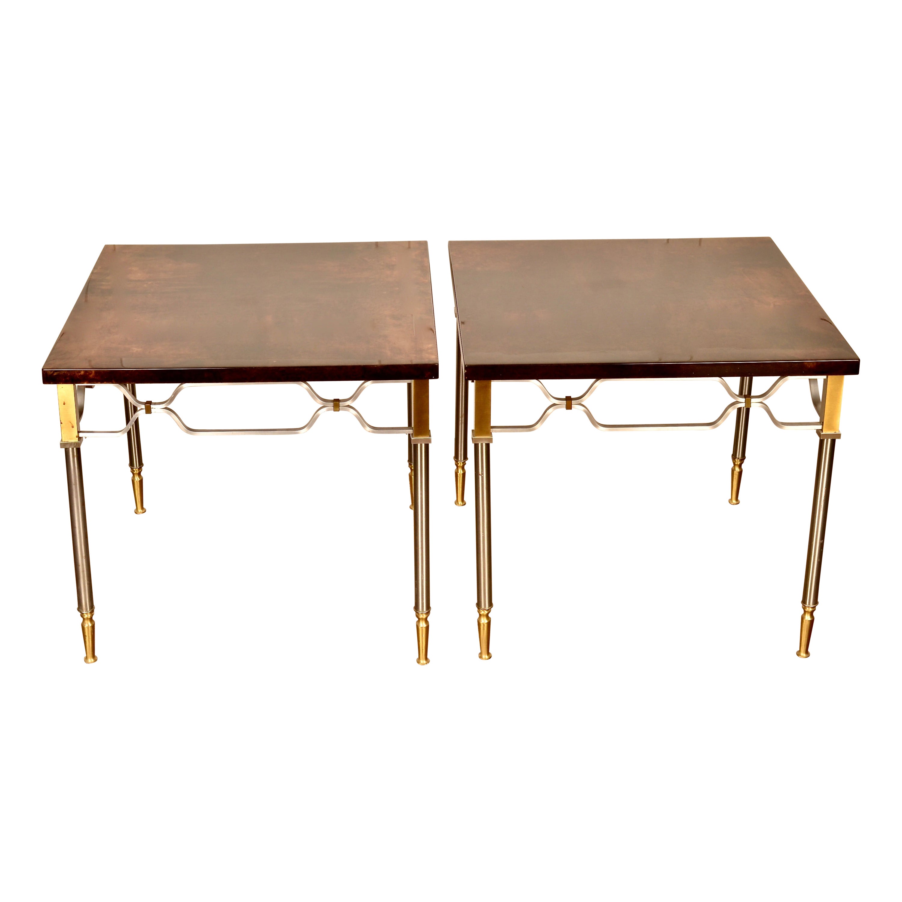 Pair of Aldo Tura Side Tables, Circa