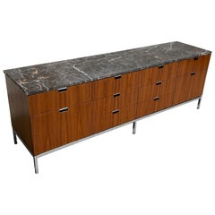 Walnut and Marble Credenza by Florence Knoll for Knoll