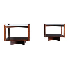 M.L. Magalhães Brazil Rosewood & Marble Side Tables, circa 1960