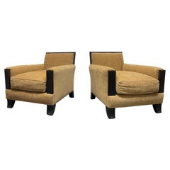  Art Deco Style Pair Lounge Chairs