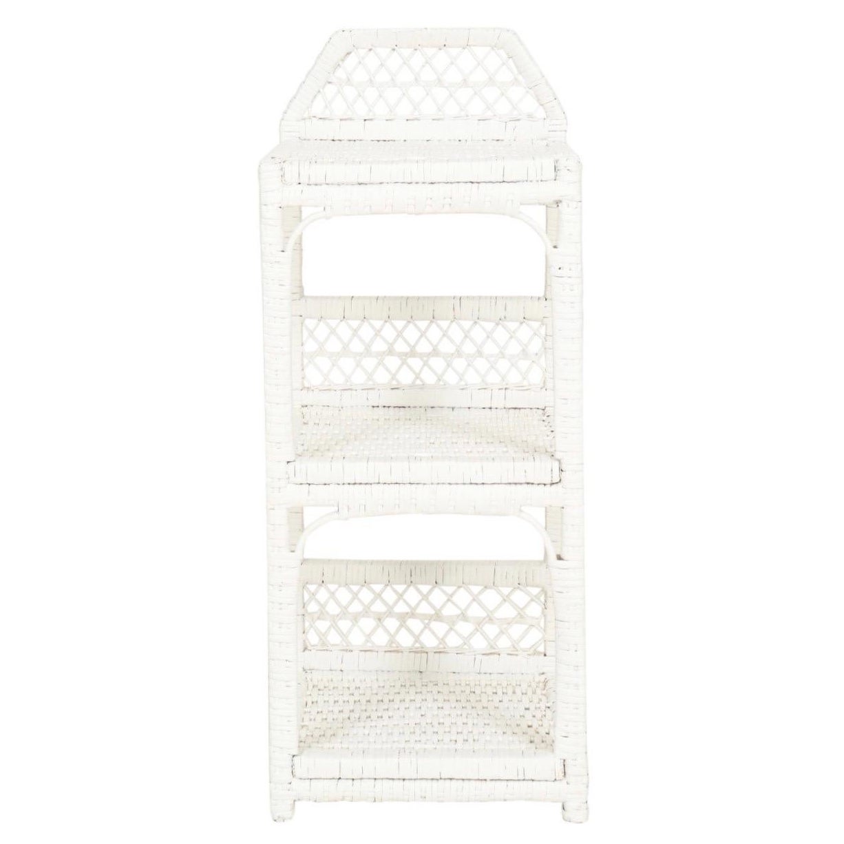 Small White Wicker Étagère