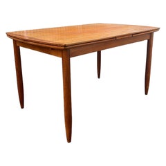 Vintage Imported  Danish Modern Teak Dining Table with Extension Leaves