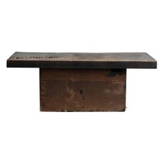 Japanese antique wabi sabi low table/1868-1912/very cool wood grain top