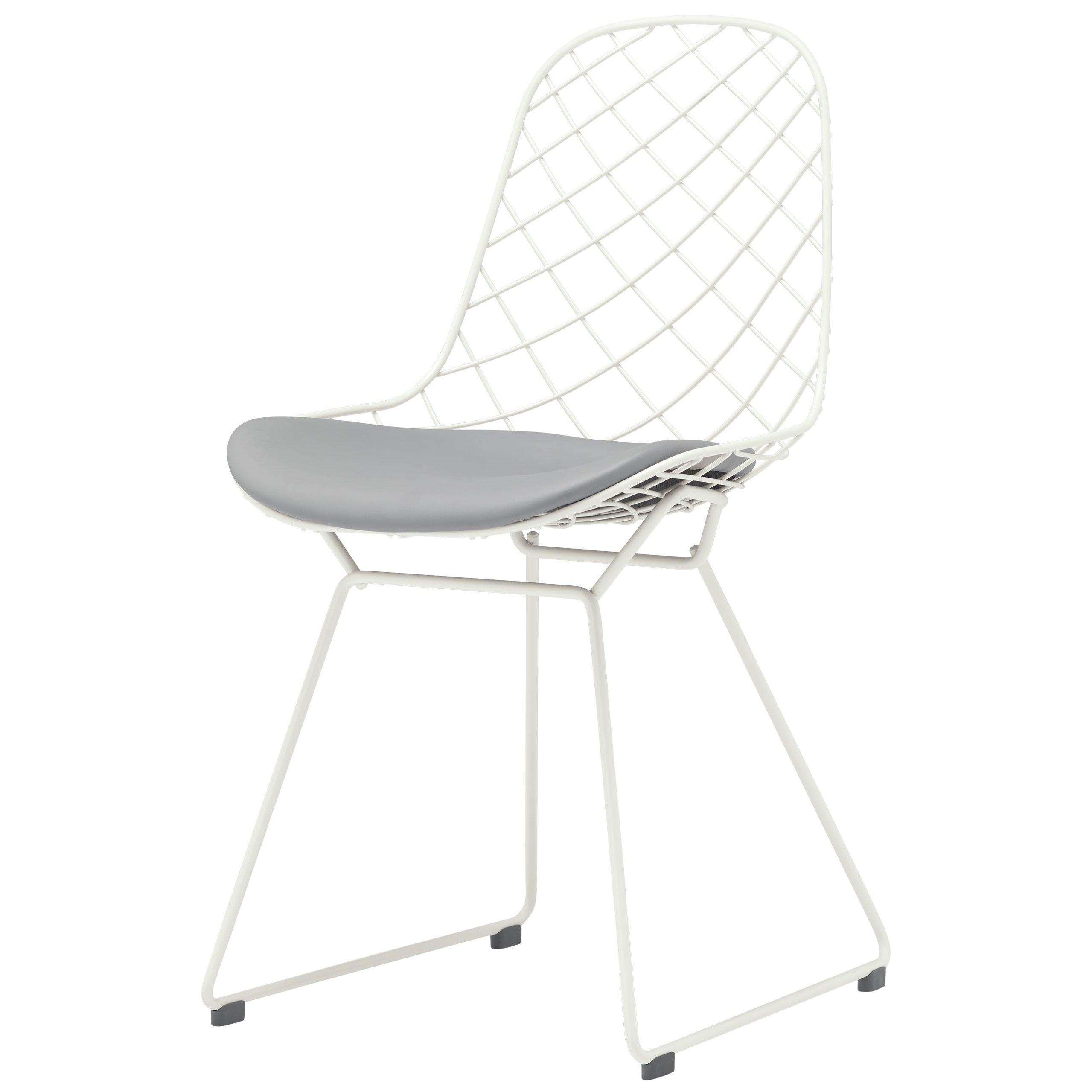 Chaise d'extrieur Kobi Sledge Alias N01 avec assise en cuir et cadre laqu blanc en vente