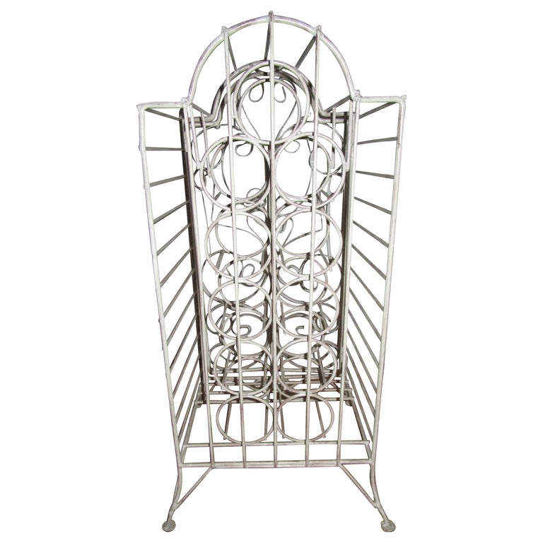 Wrought Iron White Mid Century Wine in the French Taste with