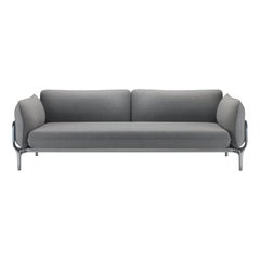 Alias V02 Vina Sofa in Grey Upholstery with Black Lacquered Aluminum Frame