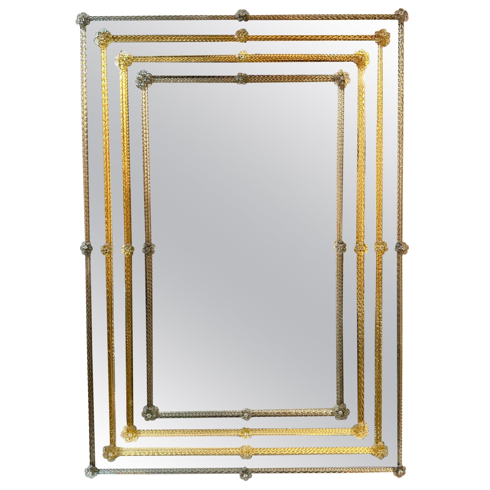 Modern 2 Tone Murano Glass Mirrors For Sale