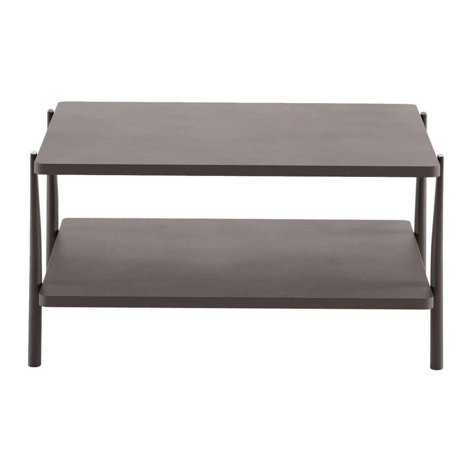 Ultra Thin Grey Graphite Matte Marble Squared Coffee Table For Sale at ...