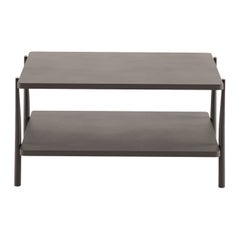 Alias 954 Table basse double carre avec cadre laqu gris graphite