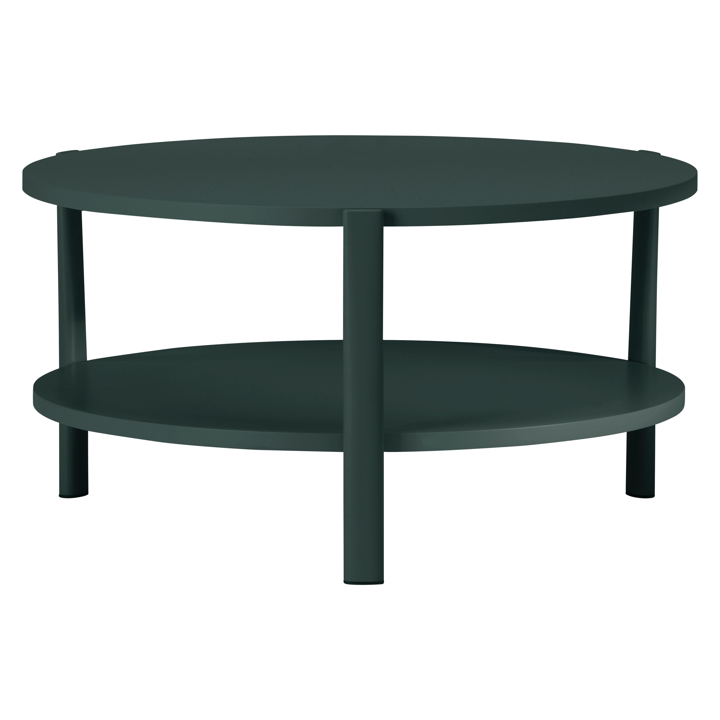 Alias 954 Eleven Low Table Double Round in Graphite Grey Lacquered Frame