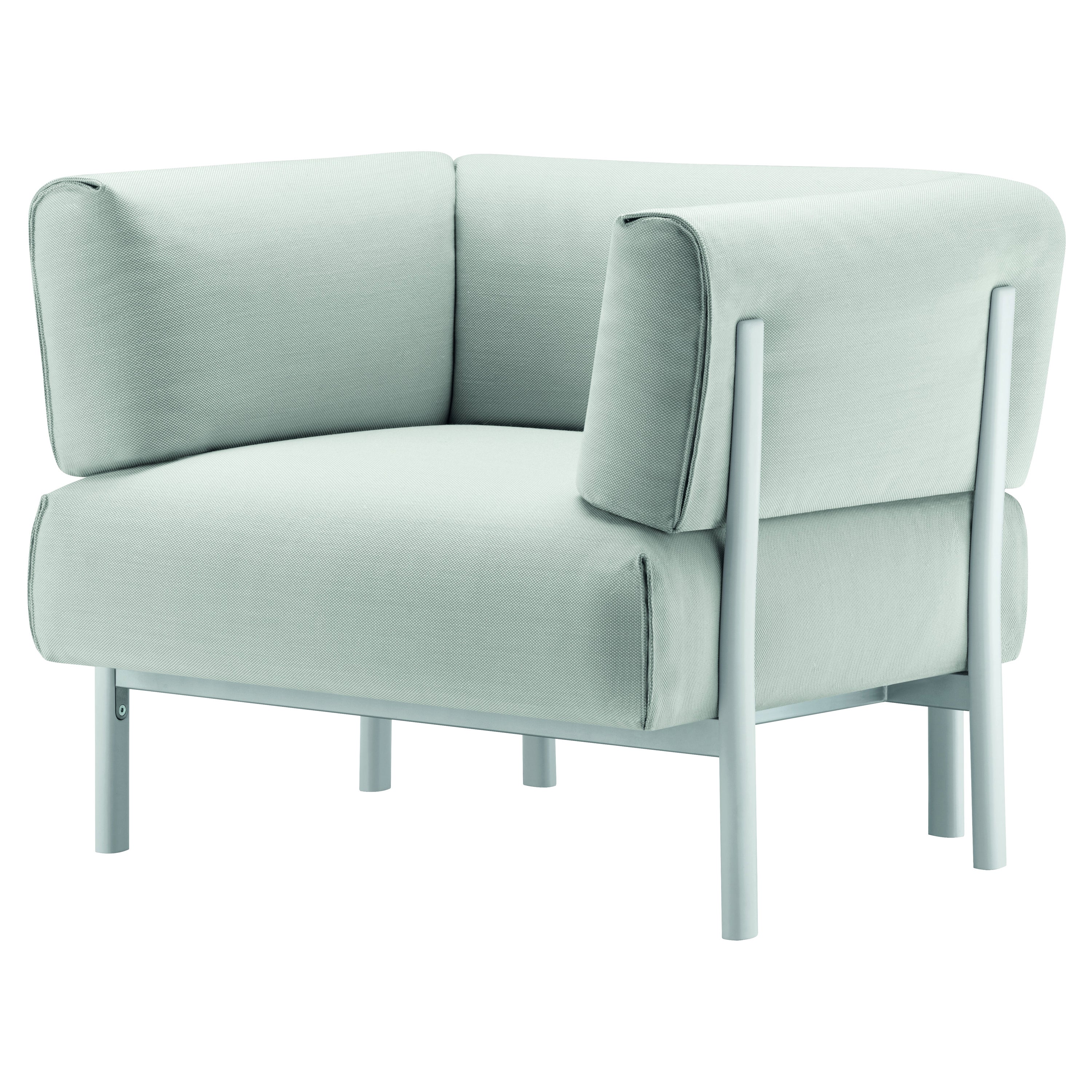 Alias 860 Eleven Armchair in White Seat with White Lacquered Aluminum Frame For Sale